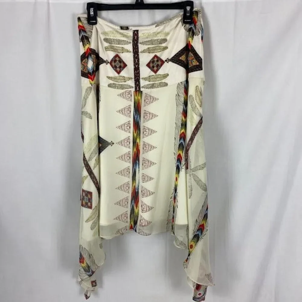 Vintage Collection Shark Tail Feather Tribal Print‎ Skirt Women's Small/ Medium - Picture 2 of 13